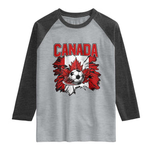 Canada Soccer Fan Raglan Shirt Canadian Football Game Day Suppoter