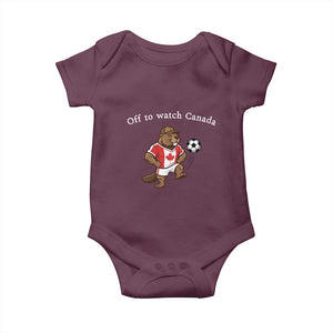 Off to Watch Canada Baby Onesie Patriotic Canadian Beaver Football Soccer Fan Gift