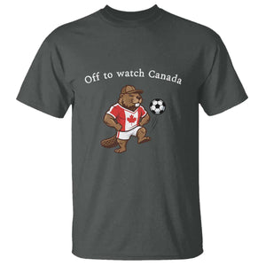 Off to Watch Canada T Shirt Patriotic Canadian Beaver Football Soccer Fan Gift