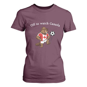 Off to Watch Canada T Shirt For Women Patriotic Canadian Beaver Football Soccer Fan Gift