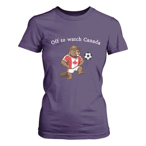 Off to Watch Canada T Shirt For Women Patriotic Canadian Beaver Football Soccer Fan Gift