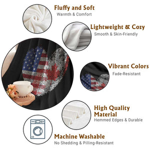 Half Canadian Half American USA Flag Canada America Throw Blanket