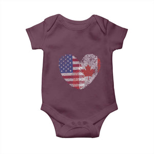 Half Canadian Half American USA Flag Canada America Baby Onesie
