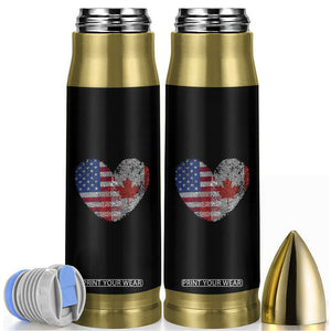 Half Canadian Half American USA Flag Canada America Bullet Tumbler