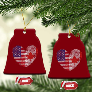 Half Canadian Half American USA Flag Canada America Ceramic Ornament