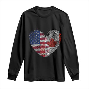 Half Canadian Half American USA Flag Canada America Long Sleeve Shirt