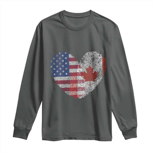 Half Canadian Half American USA Flag Canada America Long Sleeve Shirt