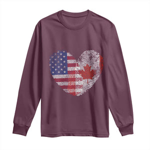 Half Canadian Half American USA Flag Canada America Long Sleeve Shirt