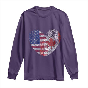 Half Canadian Half American USA Flag Canada America Long Sleeve Shirt