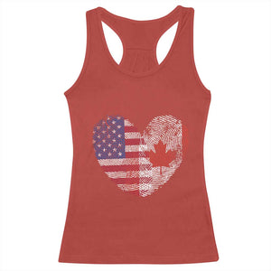 Half Canadian Half American USA Flag Canada America Racerback Tank Top