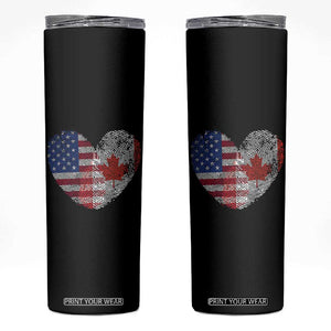 Half Canadian Half American USA Flag Canada America Skinny Tumbler
