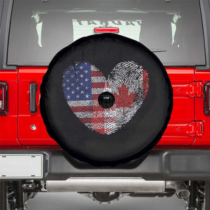 Half Canadian Half American USA Flag Canada America Spare Tire Cover