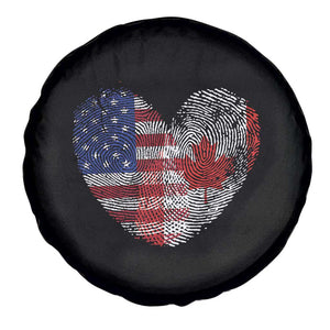 Half Canadian Half American USA Flag Canada America Spare Tire Cover