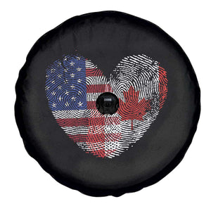 Half Canadian Half American USA Flag Canada America Spare Tire Cover