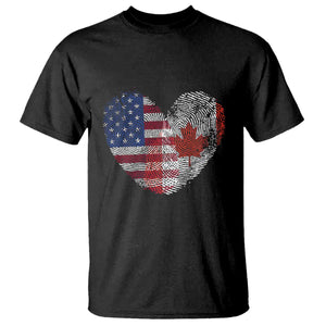 Half Canadian Half American USA Flag Canada America T Shirt