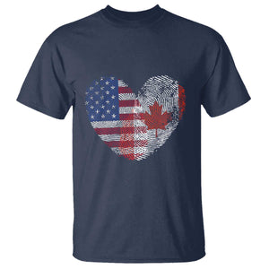 Half Canadian Half American USA Flag Canada America T Shirt