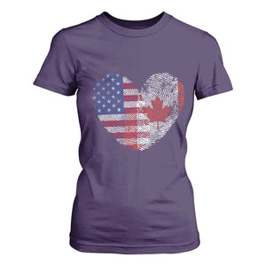 Half Canadian Half American USA Flag Canada America T Shirt For Women