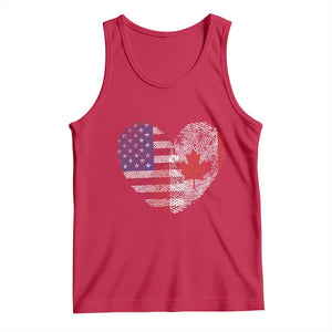 Half Canadian Half American USA Flag Canada America Tank Top