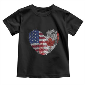 Half Canadian Half American USA Flag Canada America Toddler T Shirt