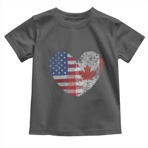 Half Canadian Half American USA Flag Canada America Toddler T Shirt