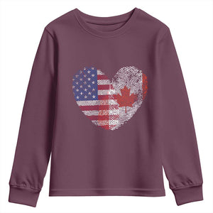 Half Canadian Half American USA Flag Canada America Youth Sweatshirt