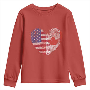 Half Canadian Half American USA Flag Canada America Youth Sweatshirt