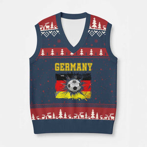 Germany Soccer Fan V-Neck Knit Sweater Vest German Football Game Day Supporter