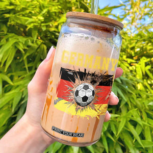 Germany Soccer Fan Glass Can German Football Game Day Supporter