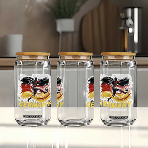 Germany Soccer Fan Glass Can German Football Flag Game Day Supporter