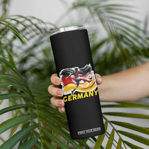Germany Soccer Fan Skinny Tumbler German Football Flag Game Day Supporter