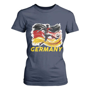 Germany Soccer Fan T Shirt For Women German Football Flag Game Day Supporter