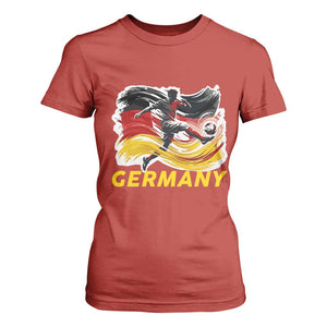 Germany Soccer Fan T Shirt For Women German Football Flag Game Day Supporter