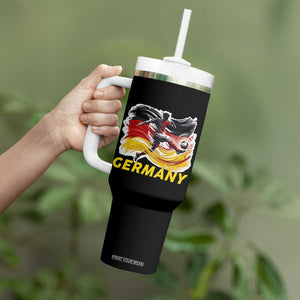 Germany Soccer Fan Tumbler With Handle German Football Flag Game Day Supporter