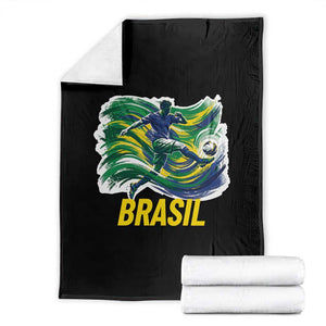 Brazil Soccer Brasil Flag Patriotic Sports Throw Blanket Brazilian Football Fan Supporter TS14 Black Print Your Wear