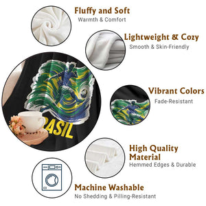 Brazil Soccer Brasil Flag Patriotic Sports Throw Blanket Brazilian Football Fan Supporter TS14 Print Your Wear