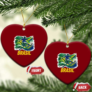 Brazil Soccer Brasil Flag Patriotic Sports Ceramic Ornament Brazilian Football Fan Supporter
