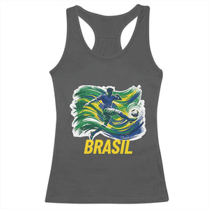 Brazil Soccer Brasil Flag Patriotic Sports Racerback Tank Top Brazilian Football Fan Supporter