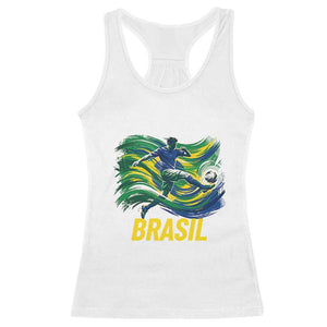 Brazil Soccer Brasil Flag Patriotic Sports Racerback Tank Top Brazilian Football Fan Supporter