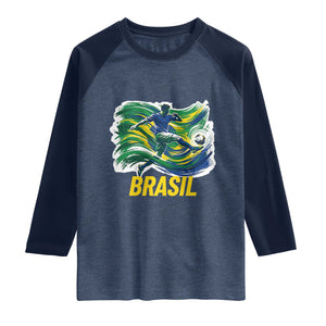 Brazil Soccer Brasil Flag Patriotic Sports Raglan Shirt Brazilian Football Fan Supporter