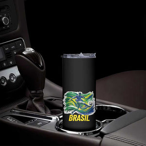 Brazil Soccer Brasil Flag Patriotic Sports Skinny Tumbler Brazilian Football Fan Supporter TS14 Print Your Wear