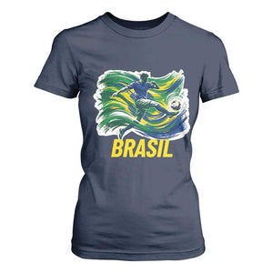 Brazil Soccer Brasil Flag Patriotic Sports T Shirt For Women Brazilian Football Fan Supporter