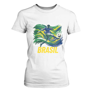 Brazil Soccer Brasil Flag Patriotic Sports T Shirt For Women Brazilian Football Fan Supporter