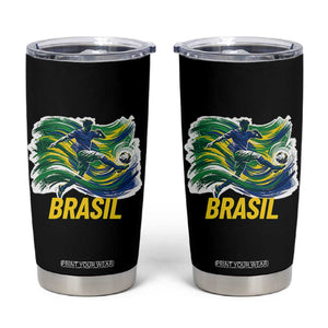 Brazil Soccer Brasil Flag Patriotic Sports Tumbler Cup Brazilian Football Fan Supporter TS14 Black Print Your Wear