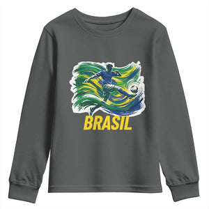 Brazil Soccer Brasil Flag Patriotic Sports Youth Sweatshirt Brazilian Football Fan Supporter