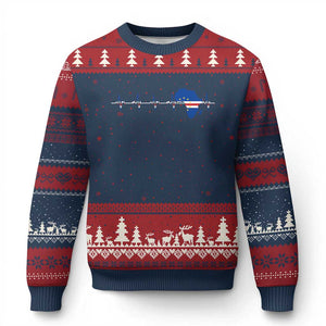 Germany Heartbeat EKG Deutschland Flag Map Ugly Christmas Sweater