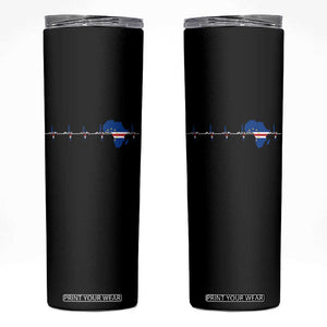 Germany Heartbeat EKG Deutschland Flag Map Skinny Tumbler TS14 Black Print Your Wear