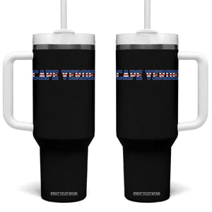 Cabo Verde Flag Cabo Verdean Pride Tumbler With Handle TS14 One Size: 40 oz Black Print Your Wear