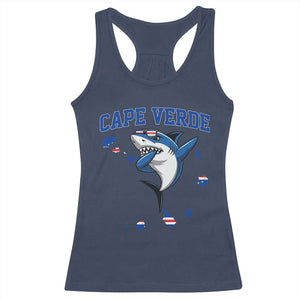 Cape Verde Flag Map Shark Cape Verdean Roots Racerback Tank Top
