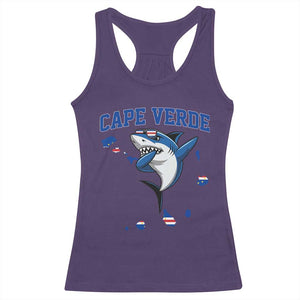 Cape Verde Flag Map Shark Cape Verdean Roots Racerback Tank Top