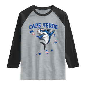 Cape Verde Flag Map Shark Cape Verdean Roots Raglan Shirt